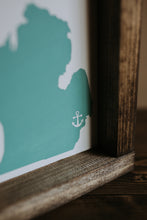 Load image into Gallery viewer, Michigan With Anchor - Wood Sign