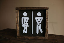 Load image into Gallery viewer, Restroom (Crossing Legs) - Wood Sign