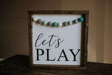 Load image into Gallery viewer, Let's Play With Garland - Wood Sign