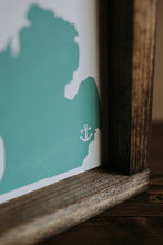 Load image into Gallery viewer, Michigan With Anchor - Wood Sign
