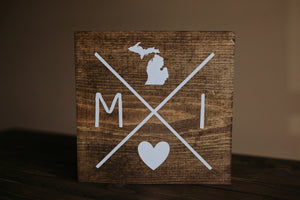Michigan X - Wood Sign