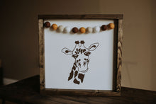 Load image into Gallery viewer, Giraffe With Garland - Wood Sign
