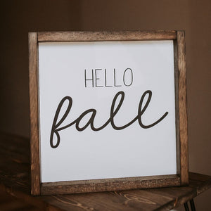 Hello Fall - Wood Sign