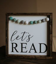 Load image into Gallery viewer, Let&#39;s Read With Garland - Wood Sign
