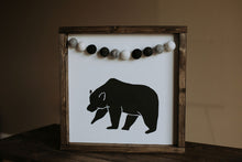 Load image into Gallery viewer, Bear With Garland - Wood Sign

