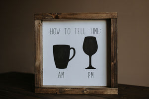 How To Tell Time - Wood Sign