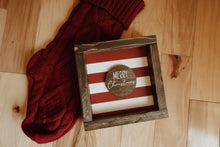 Load image into Gallery viewer, Merry Christmas Striped - Wood Sign
