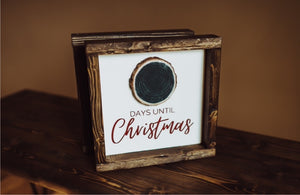 Days until Christmas - White - Wood Sign