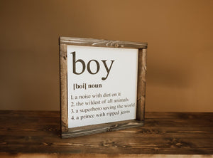 Boy Definition - Wood Sign